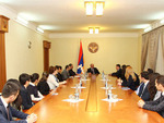 DS students with the President of the NKR, Bako Sahakyan