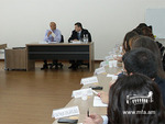 Lecture for the students of the Diplomatic School of Armenia