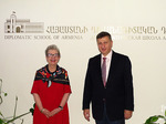 EU Ambassador Andrea Wiktorin at the Diplomatic School