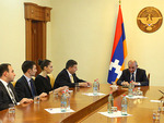 Students of the Diplomatic School meet President Bako Sahakyan in Artsakh
