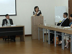 Minister of Diaspora Hranush Hakobyan  at the Diplomatic School